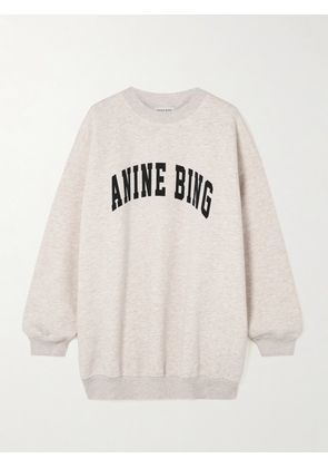 Anine Bing - Tyler Printed Cotton-blend Jersey Sweatshirt - Ivory - xx small,x small,small,medium,large,x large