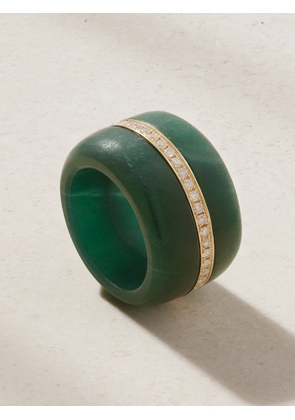 By Pariah - Pebble 14-karat Gold, Chalcedony And Diamond Ring - Green - 52,53,54