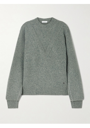 Rabanne - Layered Embellished Wool-blend Sweater - Green - x small,small,medium,large,x large