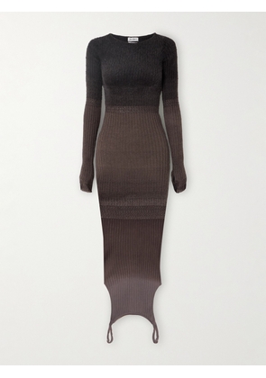 The Attico - Convertible Ribbed-knit Midi Dress - Brown - IT36,IT38,IT40,IT42,IT44