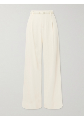 Ralph Lauren Collection - Belted Pleated Wide-leg Linen Pants - Cream - US0,US2,US4,US6,US8,US10,US12,US14