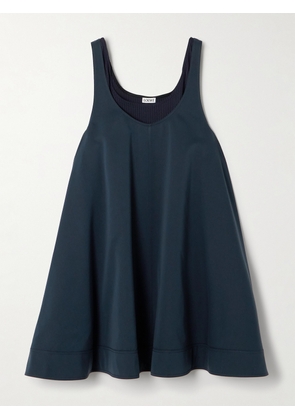 Loewe - Logo-appliquéd Cotton And Silk-blend Gabardine Mini Dress - Blue - FR32,FR36,FR38,FR40