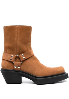 VTMNTS Harness 70mm suede ankle boots - Brown