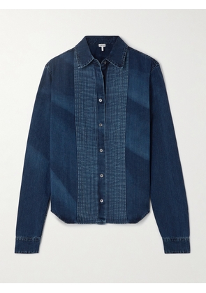 Loewe - Pleated Denim Shirt - Blue - FR34,FR36,FR40