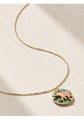 L’Atelier Nawbar - Trunks Up Small 18-karat Gold, Diamond And Enamel Necklace - Multi - One size