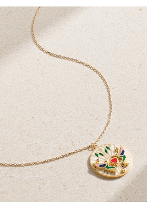 L’Atelier Nawbar - The Love Birds Small 18-karat Gold, Enamel And Diamond Necklace - Multi - One size