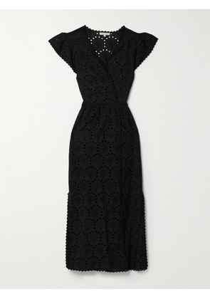 Melissa Odabash - Belted Broderie Anglaise Cotton Maxi Dress - Black - x small,small,medium,large