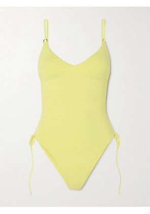 Melissa Odabash - Havana Tie-detailed Ruched Swimsuit - Yellow - UK 6,UK 8,UK 10,UK 12,UK 14,UK 16