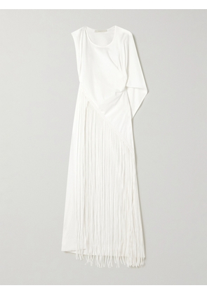 Faithfull - Maceio Asymmetric Braided Fringed Cotton-jersey Dress - White - x small,small,medium,large,x large,xx large