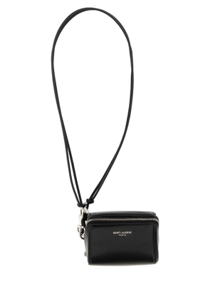Saint Laurent Black Leather Mini Box Crossbody Bag