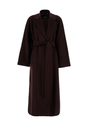 's Max Mara Agata Bordeaux Coat With Matching Belt In Wool Woman