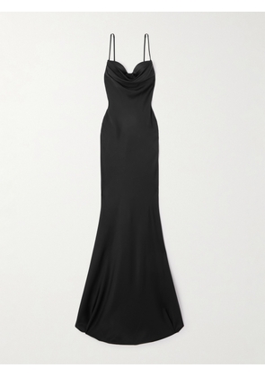 Alexander McQueen - Draped Silk-satin Gown - Black - IT40,IT42,IT44