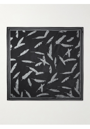 Alexander McQueen - Printed Silk And Cotton-blend Voile Scarf - Black - One size