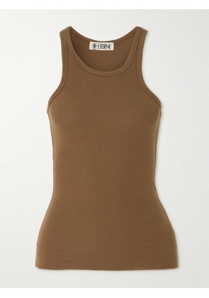 ÉTERNE - Ribbed Stretch-jersey Tank - Brown - x small,small,medium,large,x large