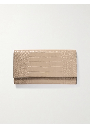 Smythson - Marshall Croc-effect Leather Travel Wallet - Neutrals - One size