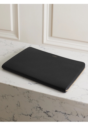 Smythson - Small Panama Textured-leather Laptop Case - Black - One size