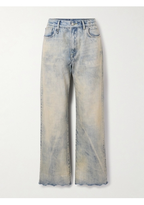 R13 - Cuffed X-bf Frayed Low-rise Wide-leg Jeans - Blue - 24,25,26,27,28,29,30,31