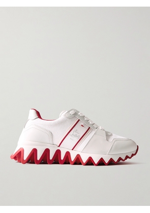 Christian Louboutin - Nastroshark 40 Embroidered Grosgrain-trimmed Canvas And Leather Sneakers - White - IT34.5,IT35,IT36,IT36.5,IT37,IT37.5,IT38,IT38.5,IT39,IT39.5,IT40,IT41,IT42
