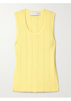Proenza Schouler White Label - Perry Ribbed Pointelle-knit Tank - Yellow - x small,small,medium,large,x large
