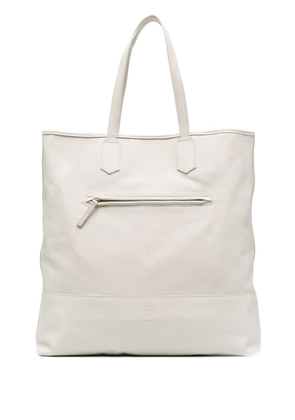 Eleventy perforated rectangular-shaped tote bag - Neutrals