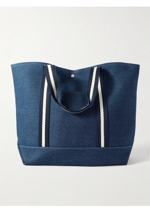 RUE de VERNEUIL - Tool Striped Webbing-trimmed Denim Tote - Blue - One size