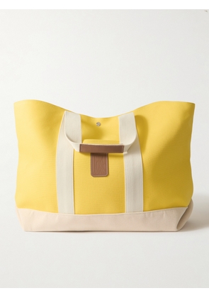 RUE de VERNEUIL - St Paul Tool Extra Large Leather And Webbing-trimmed Canvas Tote - Yellow - One size