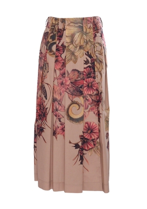 Alberta Ferretti Floral Patterned Pleated Skirt