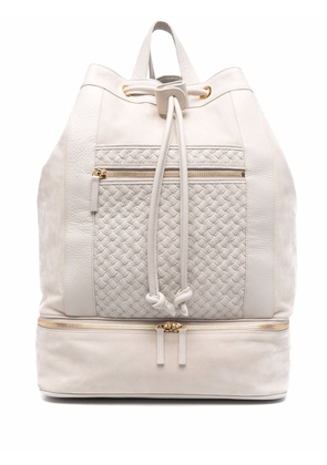 Eleventy braided-panel leather backpack - Neutrals