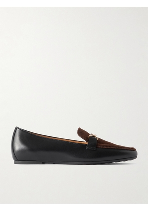 Tod's - Gomma Embellished Leather And Suede Loafers - Brown - IT34,IT36,IT36.5,IT37,IT37.5,IT38,IT38.5,IT39,IT39.5,IT40,IT40.5,IT41,IT41.5,IT42