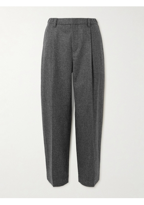 Brunello Cucinelli - Cropped Pleated Wool And Cashmere-blend Tapered Pants - Gray - IT36,IT38,IT40,IT42,IT44,IT46,IT48,IT50