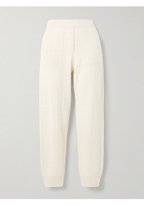 Brunello Cucinelli - Cable-knit Cashmere Tapered Track Pants - White - x small,small,medium,large