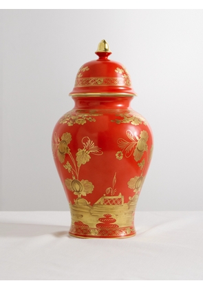 GINORI 1735 - Potiche Gold-plated Porcelain Vase - Red - One size