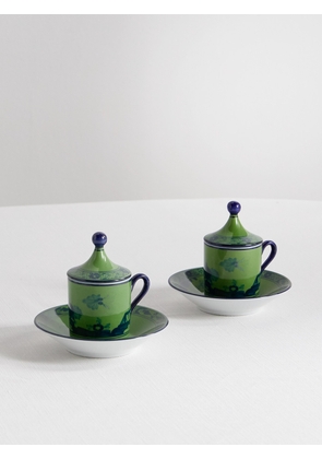 GINORI 1735 - Set Of Two Porcelain Coffee Cups - Green - One size