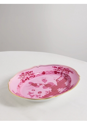 GINORI 1735 - Antico Doccia 34cm Gold-plated Porcelain Oval Platter - Pink - One size