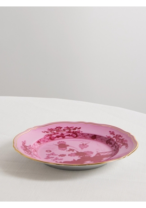 GINORI 1735 - Antico Doccia Set Of Two 21cm Gold-plated Porcelain Dessert Plates - Pink - One size