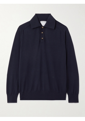 Bottega Veneta - Wool Polo Shirt - Blue - XS,S,M,L