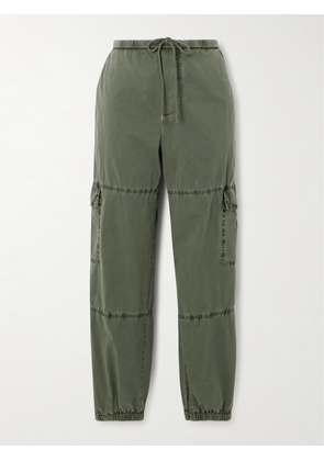 James Perse - Paneled Cotton-blend Poplin Tapered Cargo Pants - Green - 0,1,2,3,4