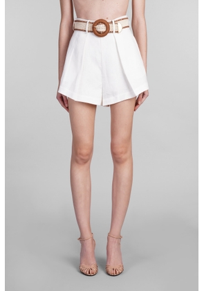 Zimmermann Shorts In White Linen