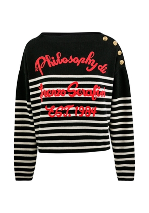 Philosophy Di Lorenzo Serafini Striped Sweater With Button Insert