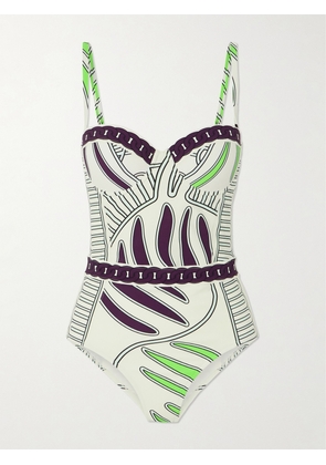 Tory Burch - Printed Underwired Swimsuit - Ivory - x small,small,medium,large,x large