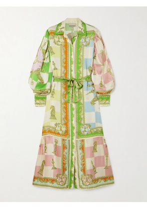 ALÉMAIS - Checkmate Printed Silk-satin Shirt Dress - Multi - UK 6,UK 8,UK 10,UK 12,UK 14