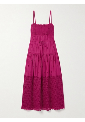 Ulla Johnson - Isadore Broderie Anglaise Cotton-voile Midi Dress - Pink - US0,US2,US4,US6,US8,US10,US12,US14