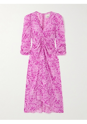 Isabel Marant - Albini Printed Asymmetric Stretch-silk Dress - Pink - FR34,FR36,FR38,FR40,FR42,FR44,FR46