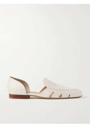 Gabriela Hearst - Rory Cutout Textured-leather Loafers - Cream - IT36,IT36.5,IT37,IT37.5,IT38,IT38.5,IT39,IT39.5,IT40,IT41,IT42