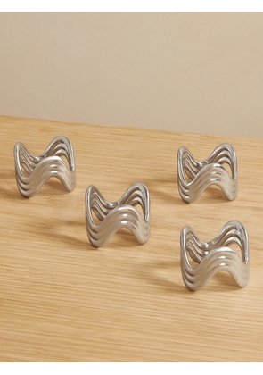 L'Objet - Ripple Set Of Four Platinum-plated Napkin Rings - Silver - One size