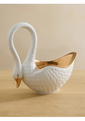 L'Objet - Swan Large Gold-plated Porcelain Bowl - Black - One size