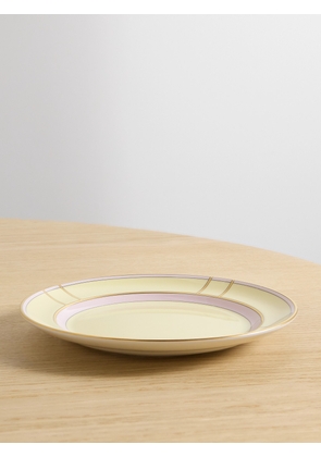 GINORI 1735 - Colonna Set Of Two 20cm Gold-plated Porcelain Dessert Plates - Yellow - One size