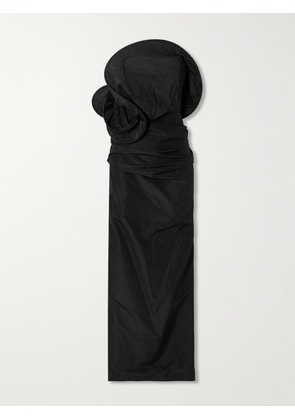 Magda Butrym - Strapless Ruched Silk-taffeta Maxi Dress - Black - FR34,FR36,FR38,FR40