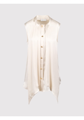 Nina Ricci Sleeveless Silk Muslin Shirt