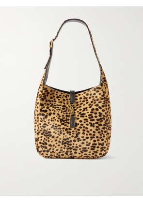 SAINT LAURENT - Le 5 À 7 Embellished Leather-trimmed Leopard-print Pony-hair Shoulder Bag - Animal print - One size